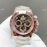 PPM Rolex Daytona Skeleton Super Clone 4801 Watch Brown Ceramic Bezel